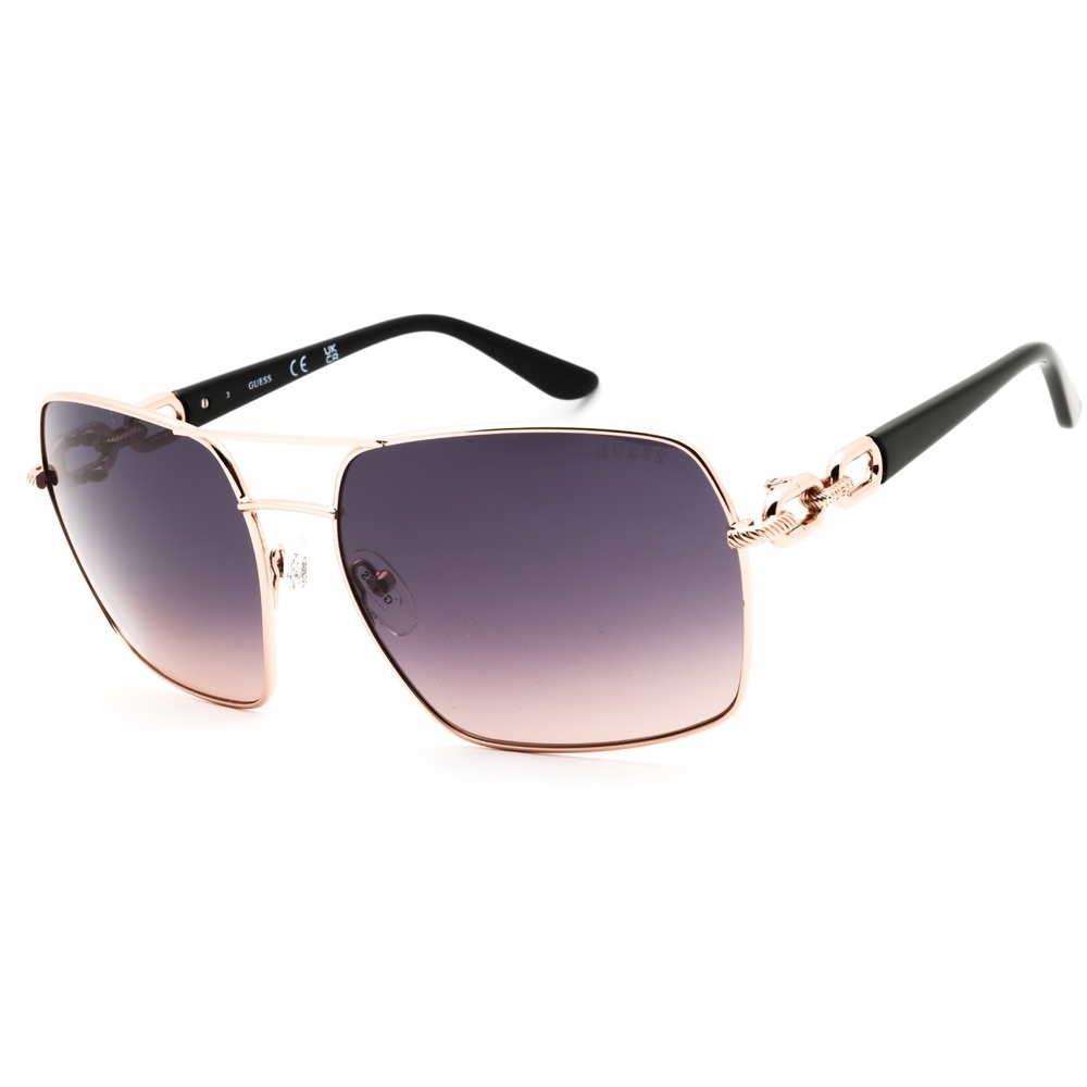NWT Guess GU00159-28B Rose Gold Rectangle 63mm Sunglasses